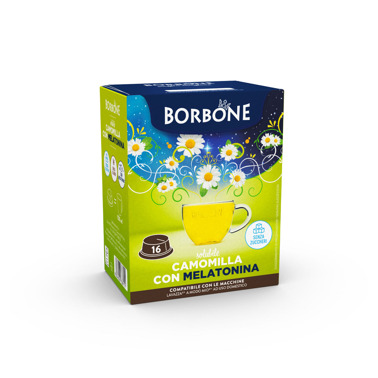 Borbone Camomilla e Melatonina - 16 Capsule compatibili con Lavazza A Modo Mio