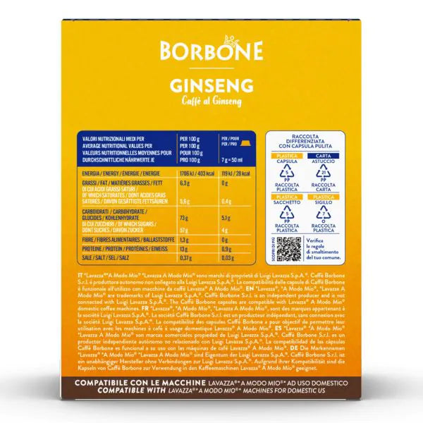 16 Capsule Borbone Compatibili A Modo Mio Ginseng