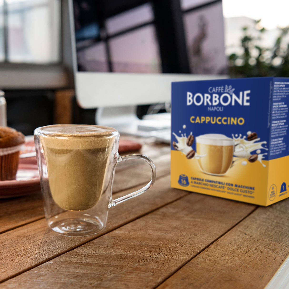 16 Capsule Borbone Compatibili Dolce Gusto Cappuccino