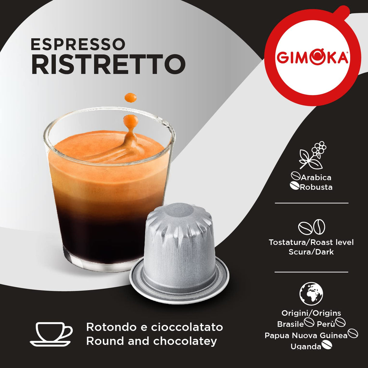 10 Capsule Gimoka Compatibili Nespresso Ristretto Alluminio