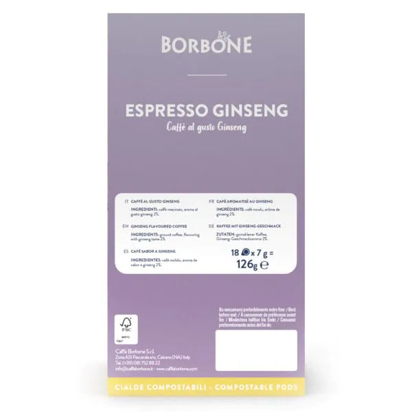 18 Cialde Espresso Ginseng Borbone per Macchine ESE 44mm
