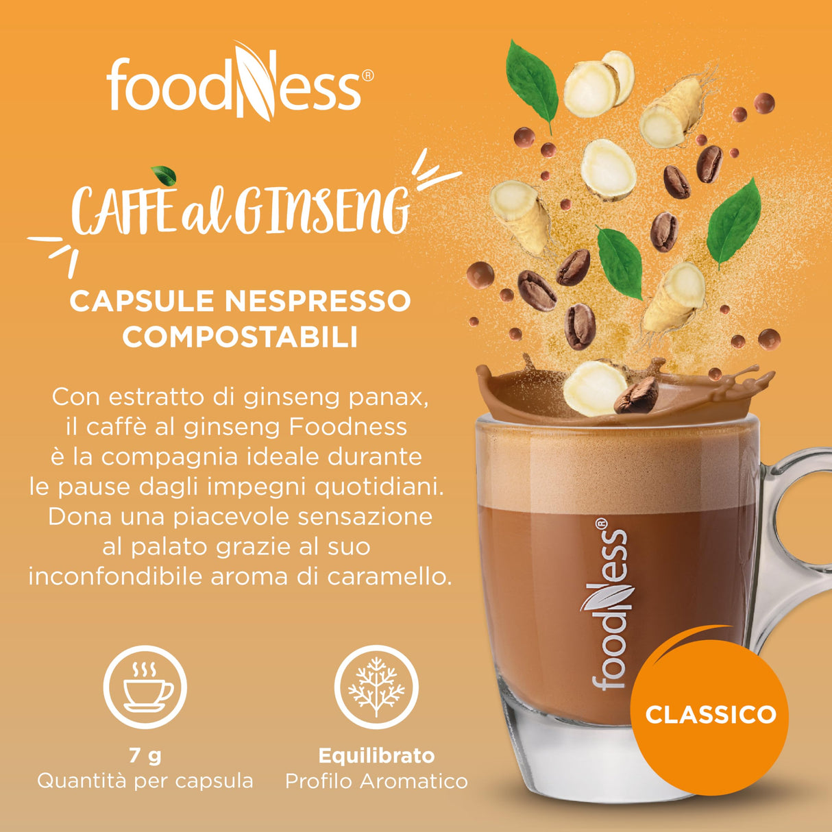 Foodness Caffè al Ginseng Classico Compatibile Nespresso