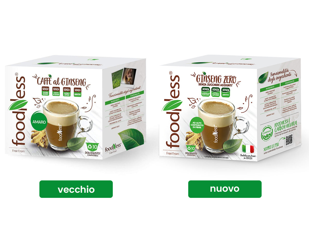 10 Capsule FoodNess Ginseng Zero Amaro - Compatibili Nescafé Dolce Gusto