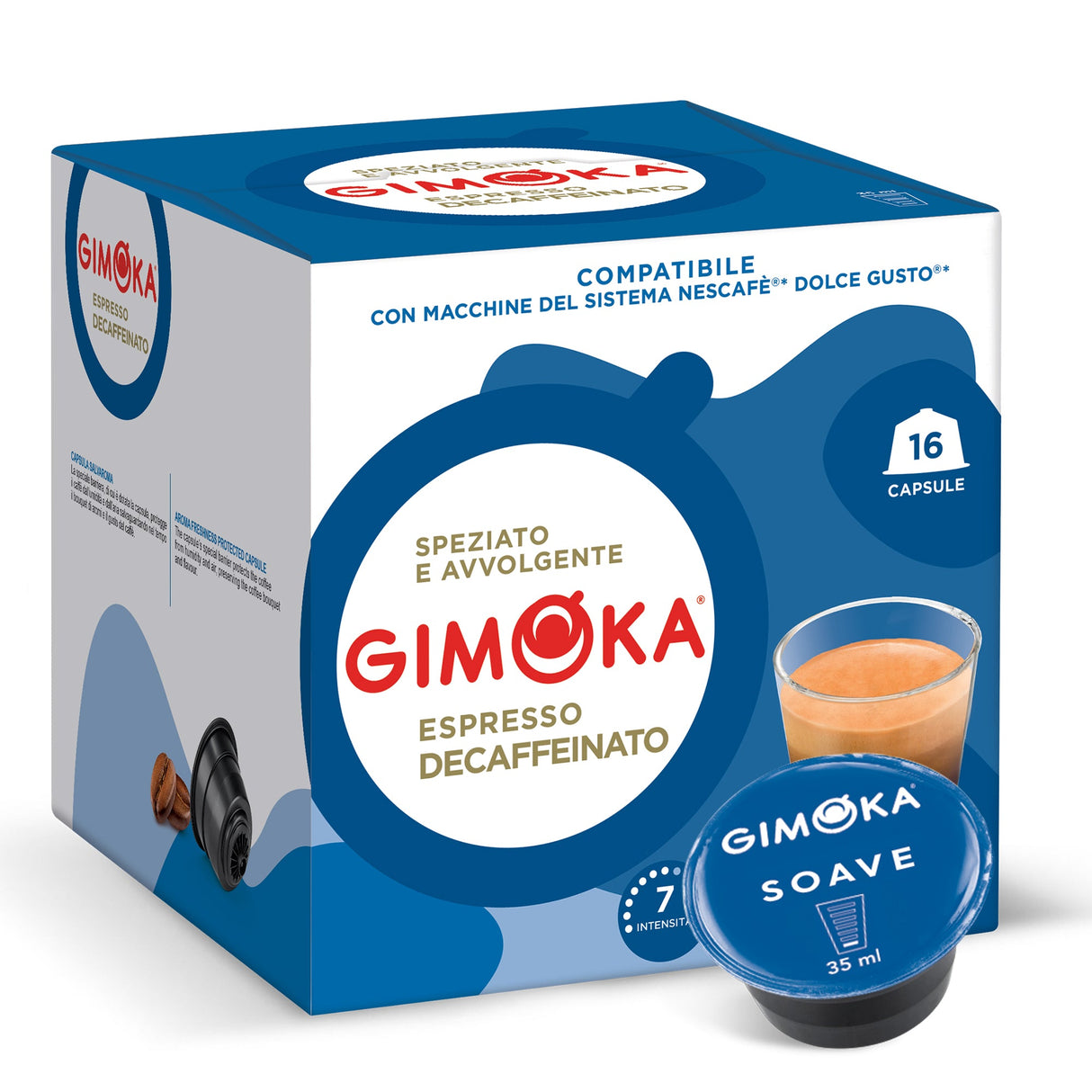 16 Capsule salvaroma GIMOKA compatibili Nescafé Dolce Gusto Decaffeinato