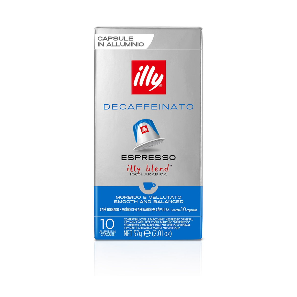 10 Capsule Illy per macchine Nespresso - Decaffeinato Dek Alluminio