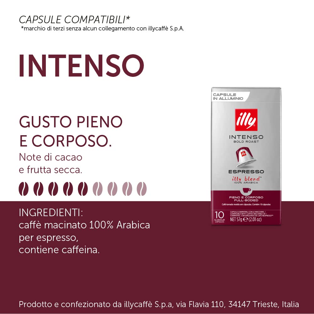 10 Capsule Illy per macchine Nespresso - Intenso