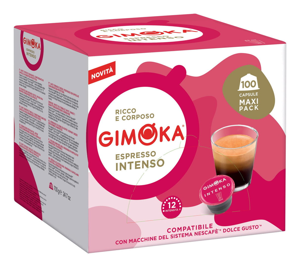 16 Capsule GIMOKA compatibili Nescafé Dolce Gusto INTENSO Salvaroma