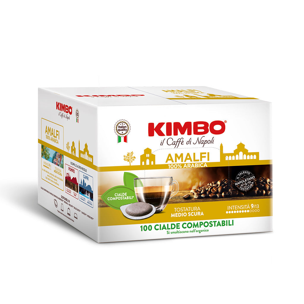 Kimbo Il caffè di Napoli Amalfi - 100 Cialde per macchine da caffè espresso a cialde Ese 44mm