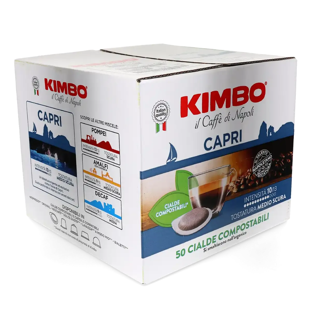 Kimbo Il caffè di Napoli Capri - 100 Cialde per macchine da caffè espresso a cialde Ese 44mm