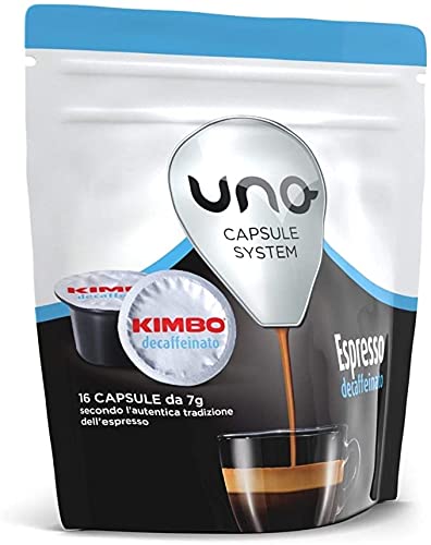 16 Capsule Caffè Kimbo Uno System Espresso Decaffeinato