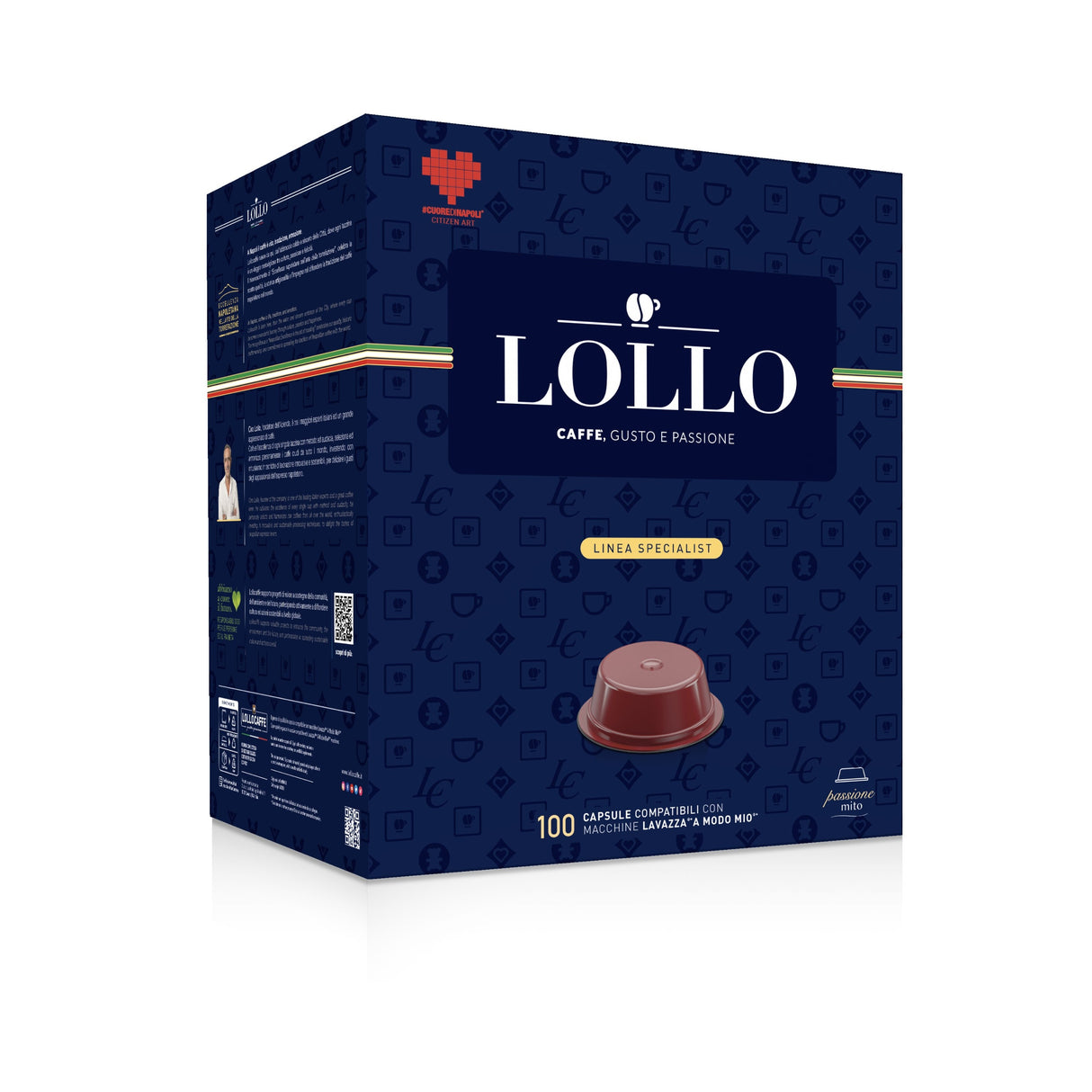 100 Capsule Lollo Caffè PassioneMito Nero Compatibili Lavazza A Modo Mio