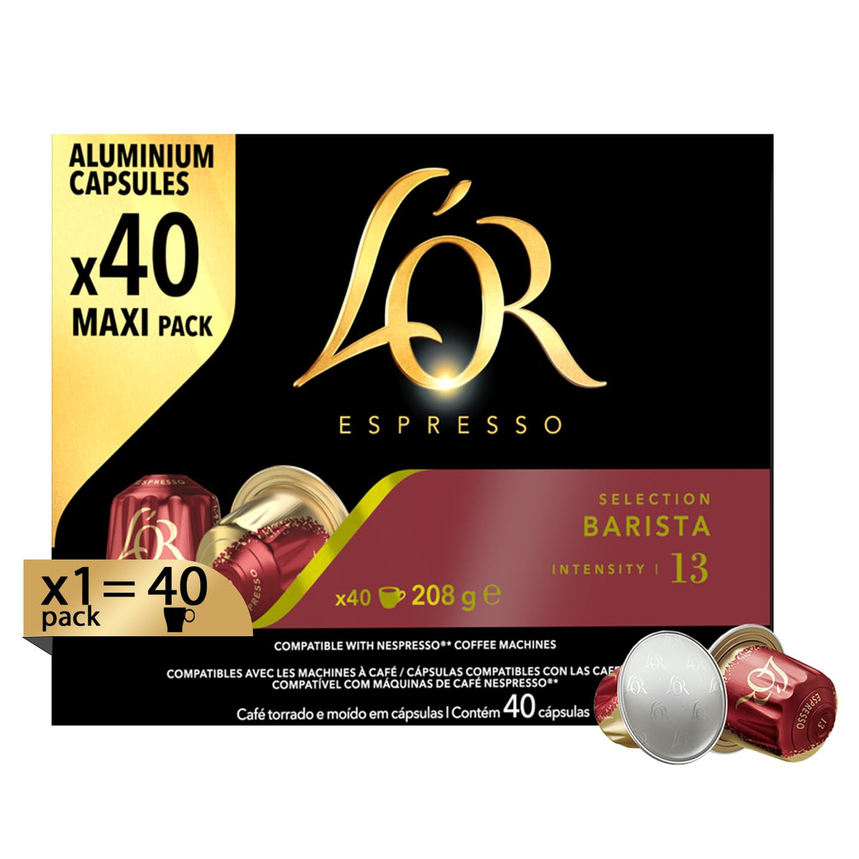 L'OR Espresso Barista Selection - Confezione da 40 Capsule Compatibili Nespresso