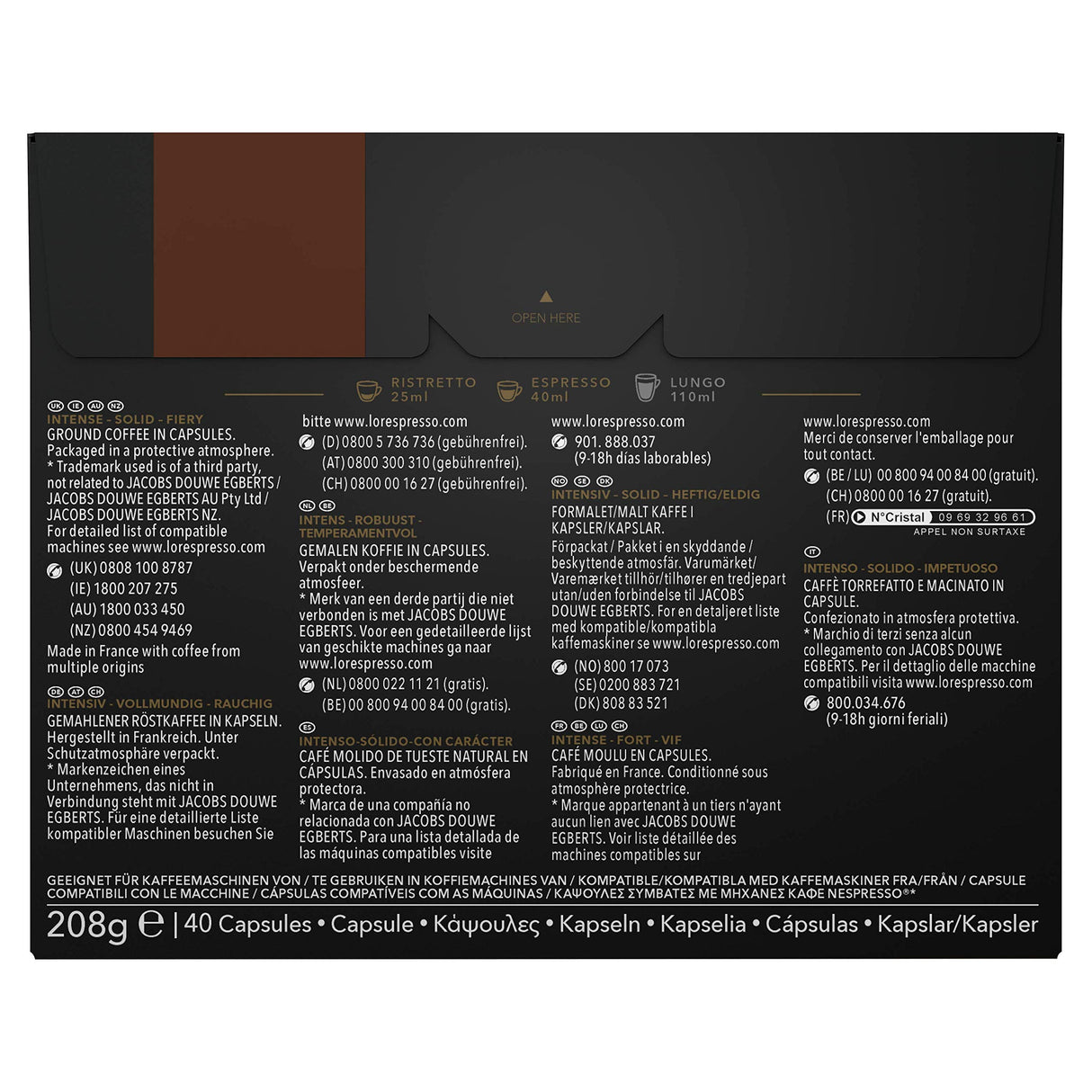 40 Capsule L'Or Forza Compatibili Nespresso