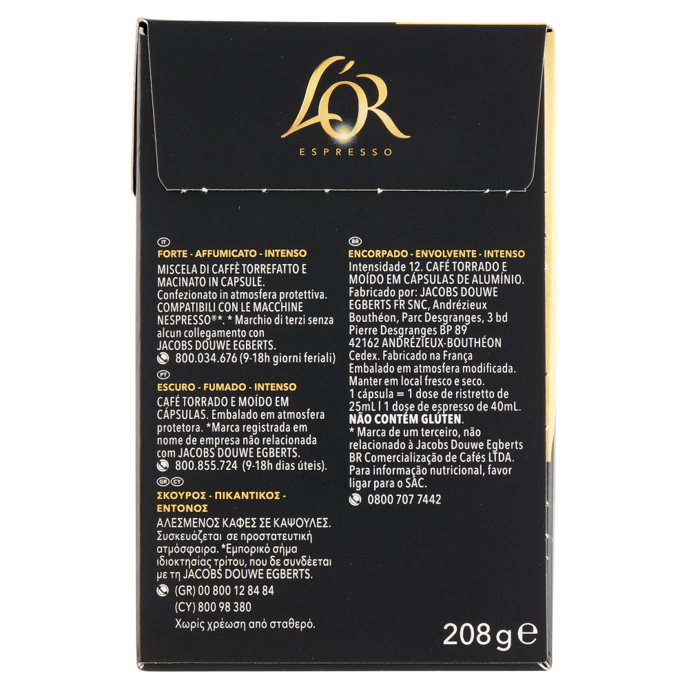 L'OR Espresso Onyx - Confezione da 40 Capsule Compatibili Nespresso