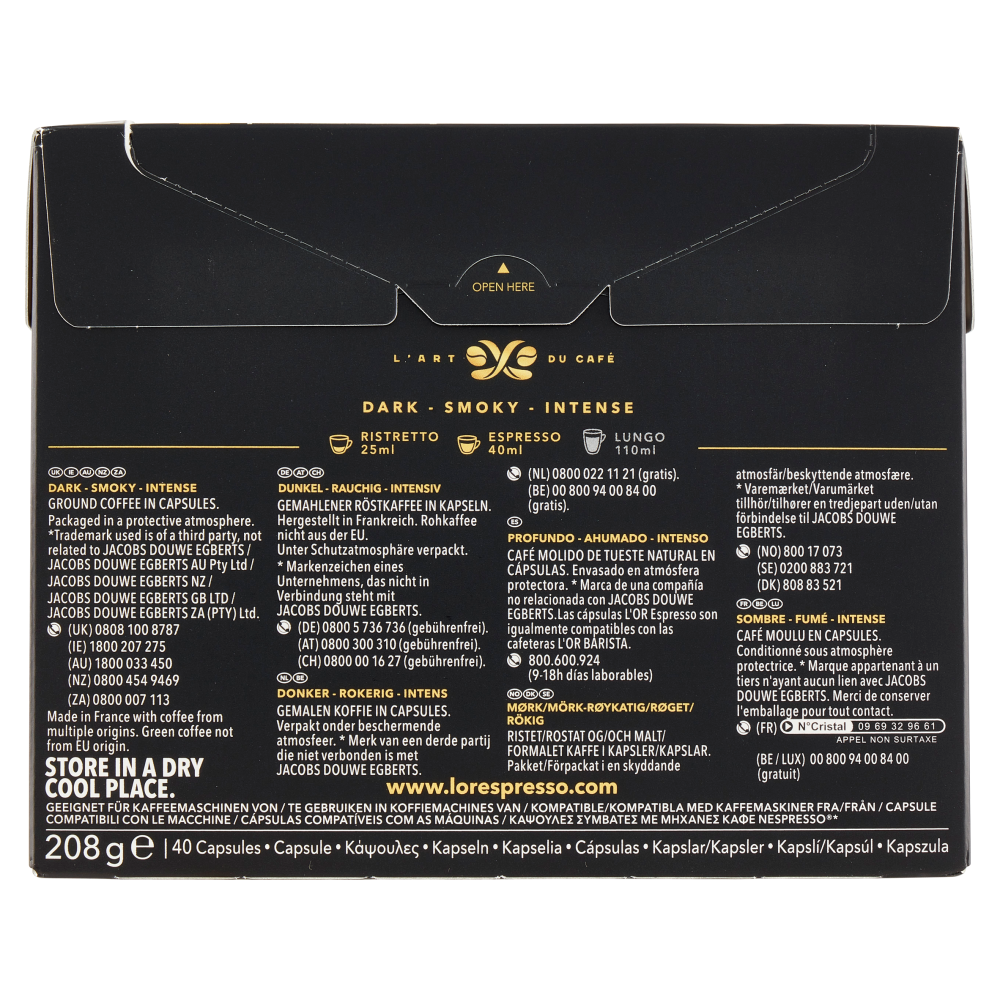 L'OR Espresso Onyx - Confezione da 40 Capsule Compatibili Nespresso