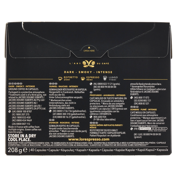 L'OR Espresso Onyx - Confezione da 40 Capsule Compatibili Nespresso