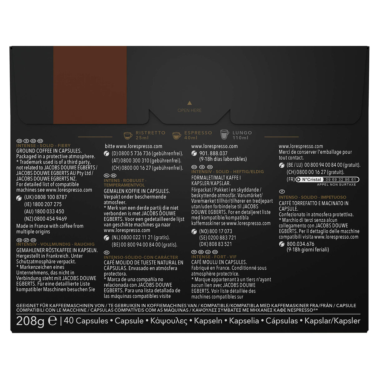 40 Capsule L'Or Ristretto Compatibili Nespresso