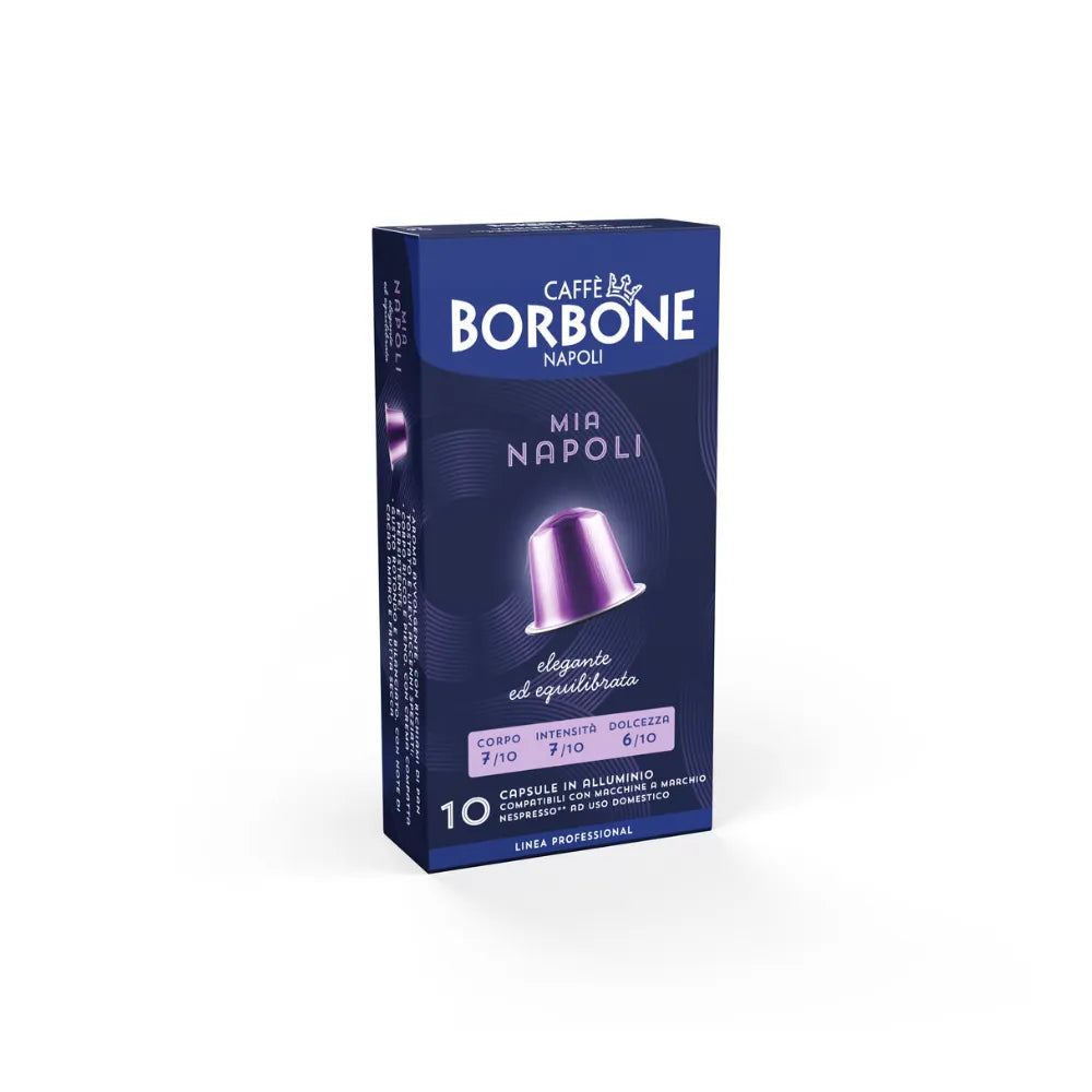 10 Capsule in alluminio caffè Borbone Compatibili Nespresso - Mia NAPOLI