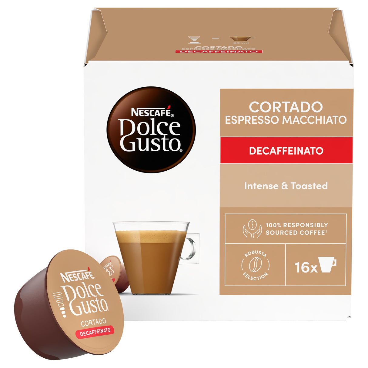 16 Capsule Nescafé Dolce Gusto - Cortado Decaffeinato