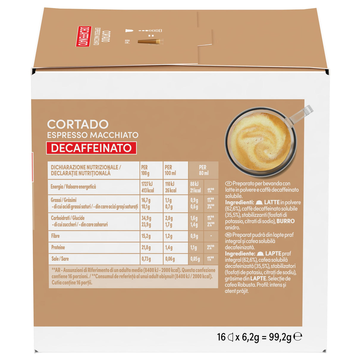 16 Capsule Nescafé Dolce Gusto - Cortado Decaffeinato