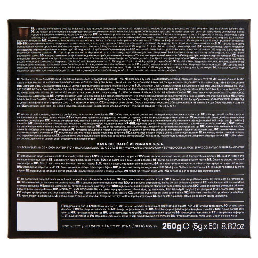 Caffè Vergnano Intenso - 50 Capsule Compatibili Nespresso