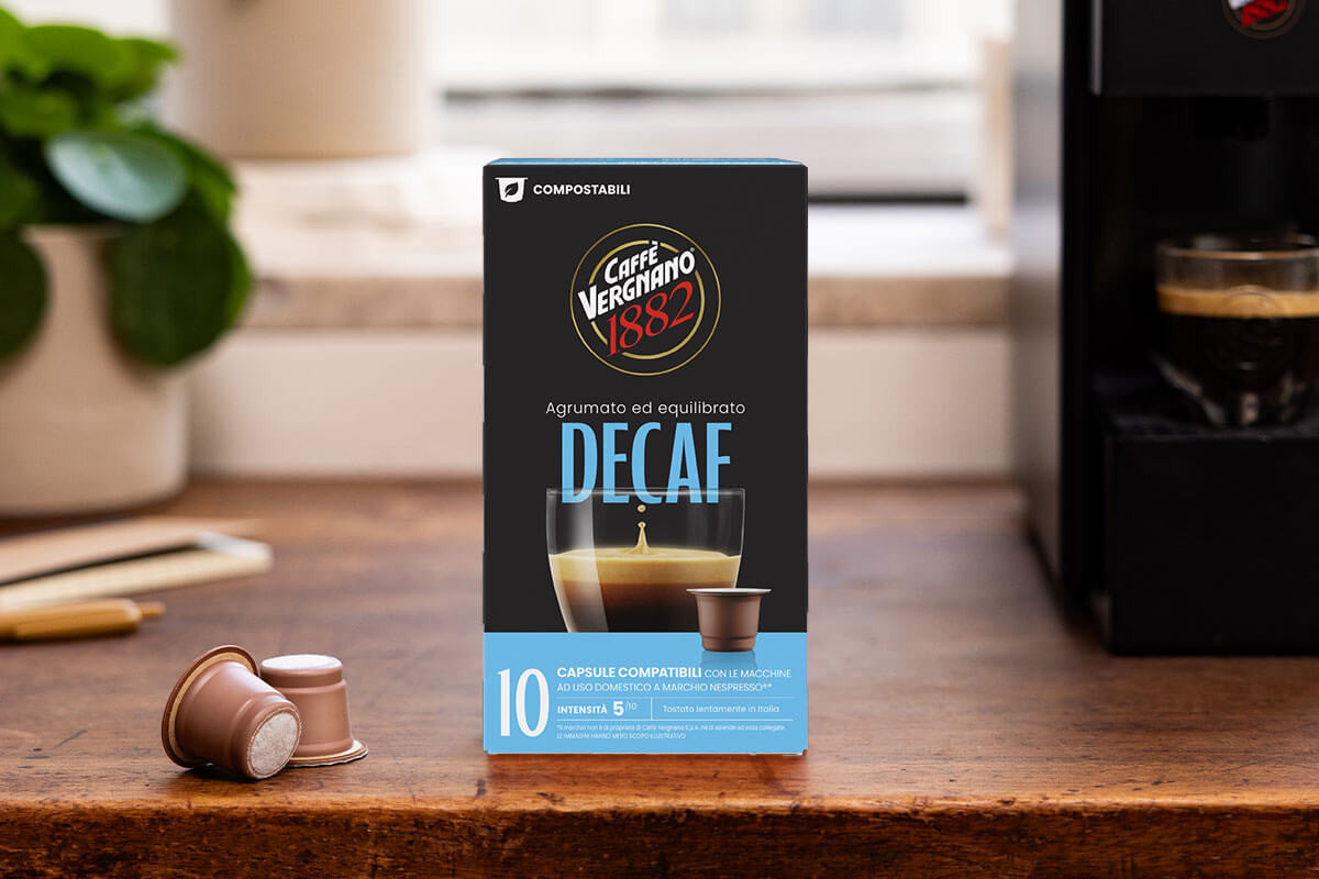 10 Capsule Caffè Vergnano Èspresso Decaffeinato Compatibili Nespresso
