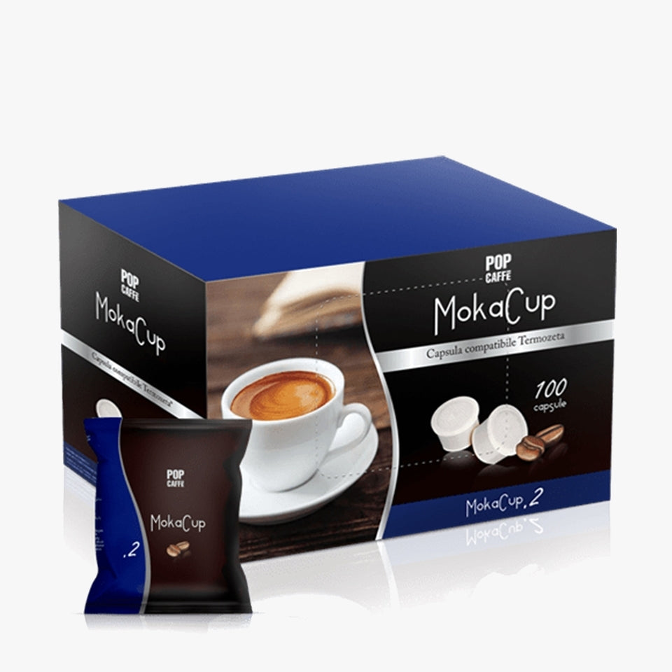 100 Capsule Compatibili Domo, Termozeta ed Espresso Cup Pop Caffè - Moka Cup Cremoso