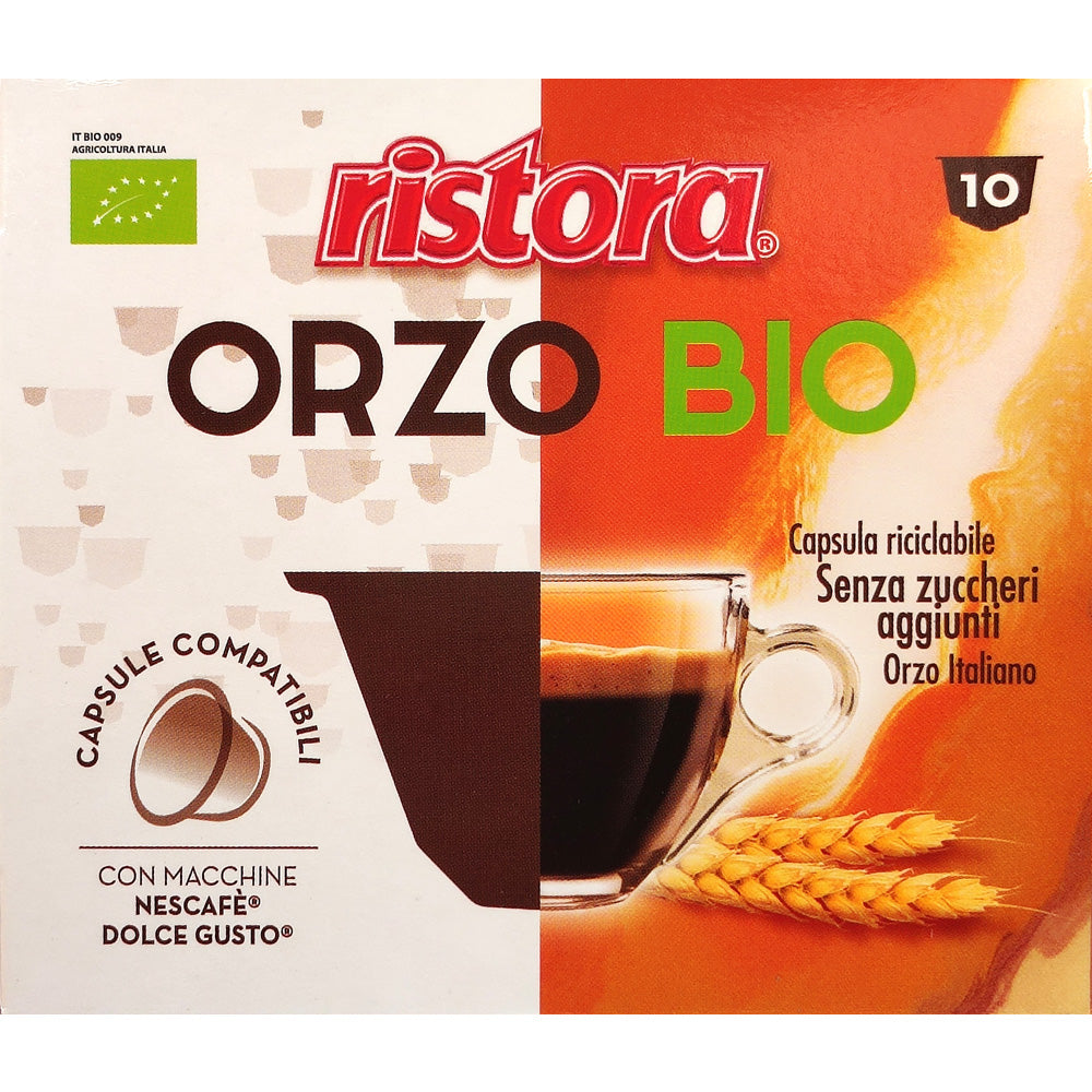 10 Capsule Ristora Orzo Biologico per Nescafè Dolce Gusto