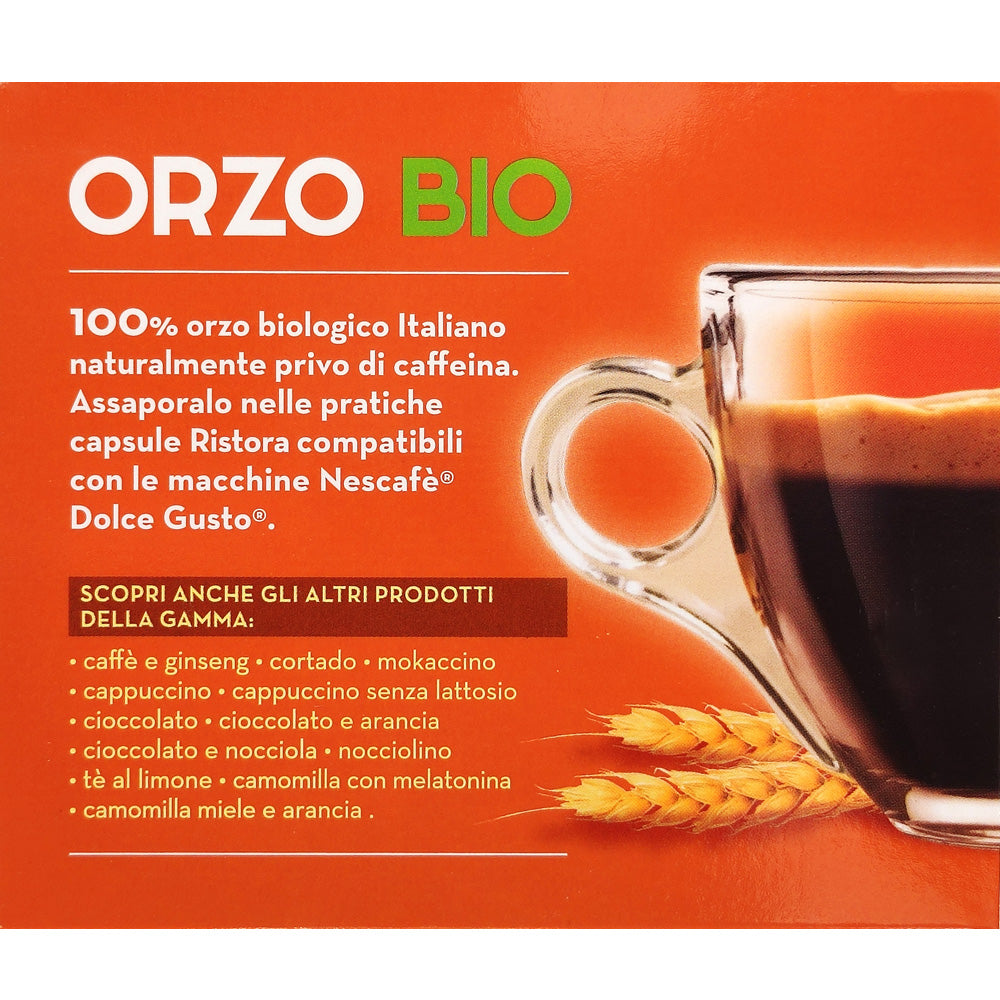 10 Capsule Ristora Orzo Biologico per Nescafè Dolce Gusto