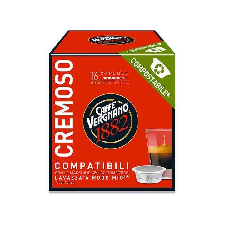 16 Capsule Vergnano Compatibili A Modo Mio Cremoso Compostabile