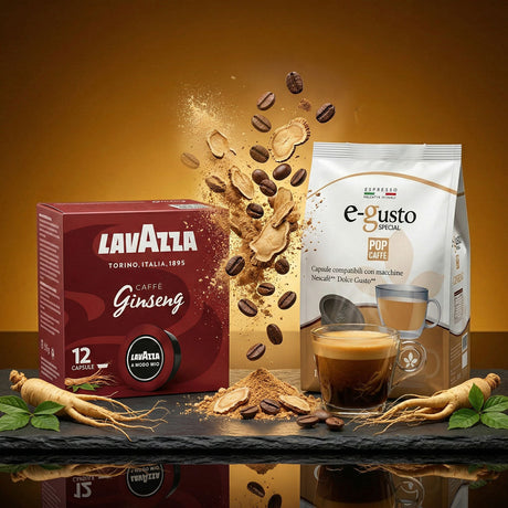 Confronto capsule ginseng Lavazza A Modo Mio e Pop Caffè compatibili Dolce Gusto