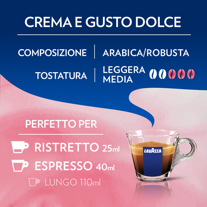 30 Capsule Lavazza Crema e Gusto Dolce compatibili con Nespresso - in alluminio