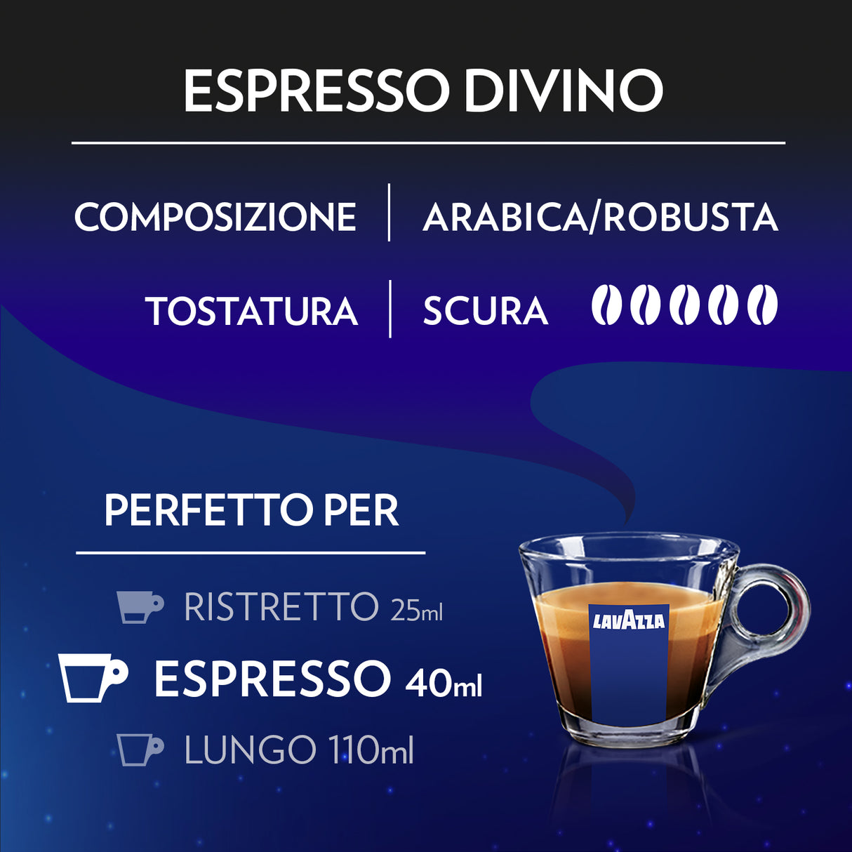 16 Capsule Lavazza A Modo Mio Divino – Espresso Vellutato con Note di Cacao e Frutta Esotica