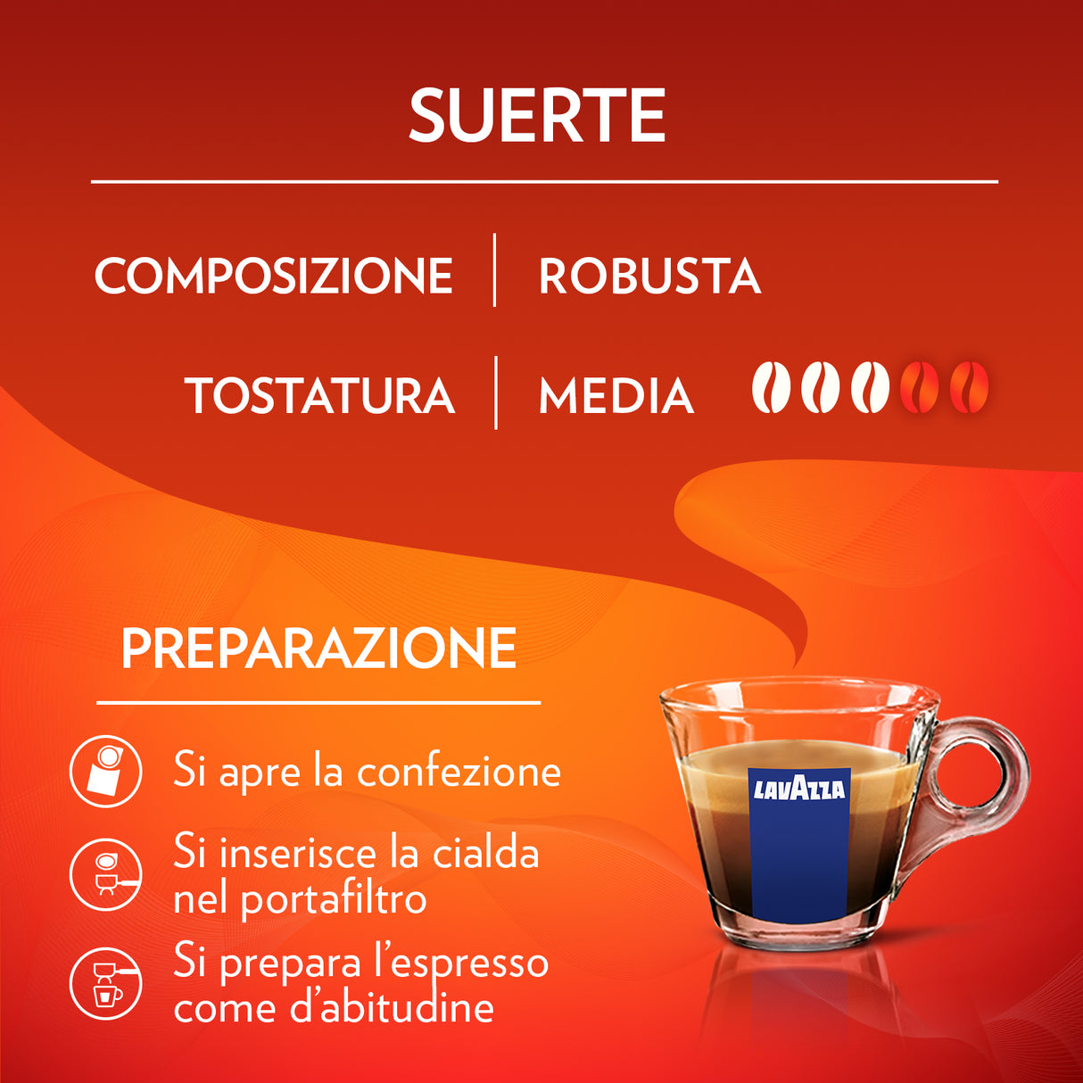 Lavazza Caffè Espresso Suerte - 100 Cialde Ese 44mm