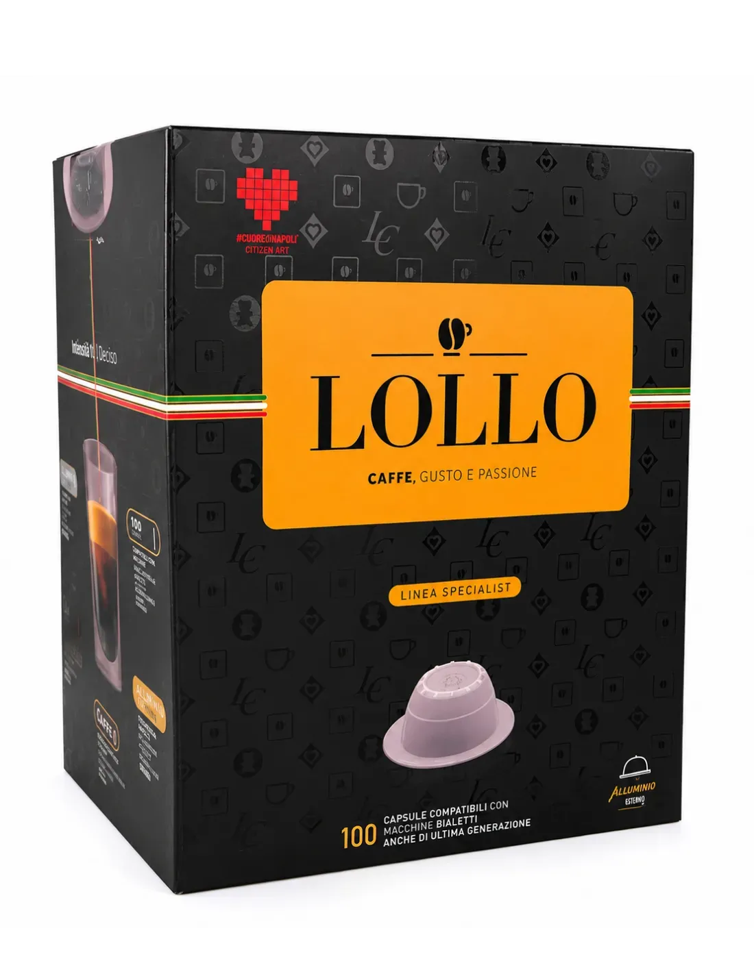 100 Capsule Lollo Caffè Passione Easy Decaffeinato Compatibili Bialetti