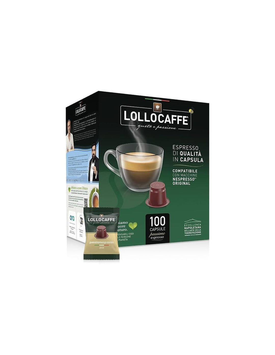 100 Capsule Caffè Lollo Oro Compatibili Nespresso