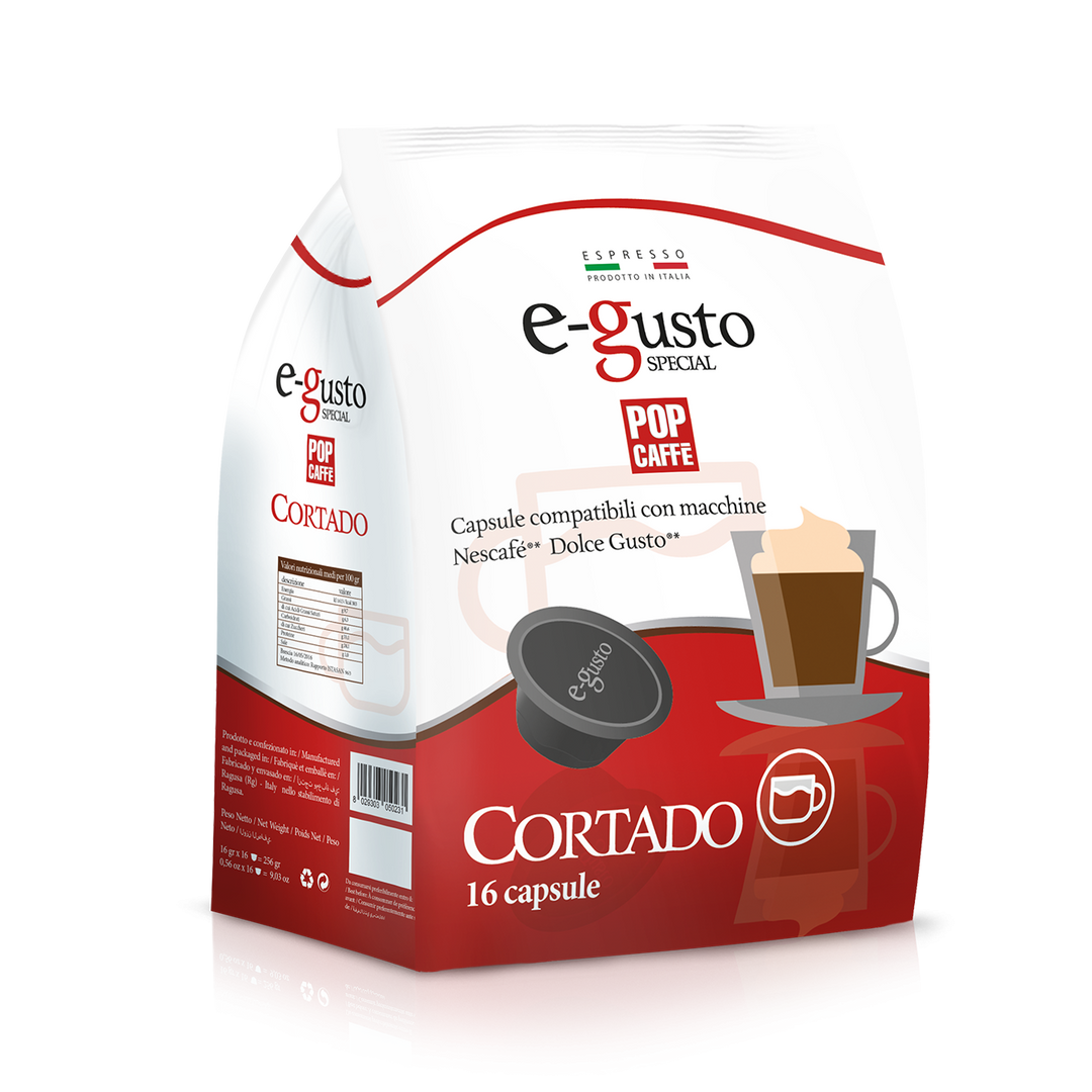 16 Capsule E-Gusto CORTADO Compatibili Nescafé Dolce Gusto