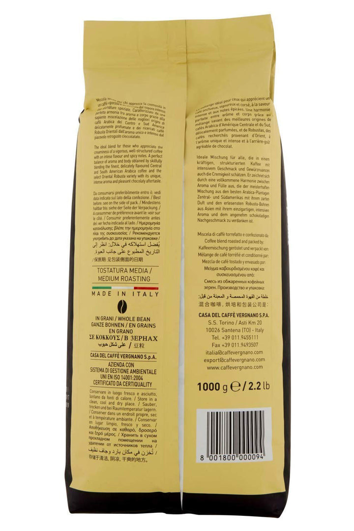 Caffè Vergnano Granaroma in Grani – Confezione da 1 kg