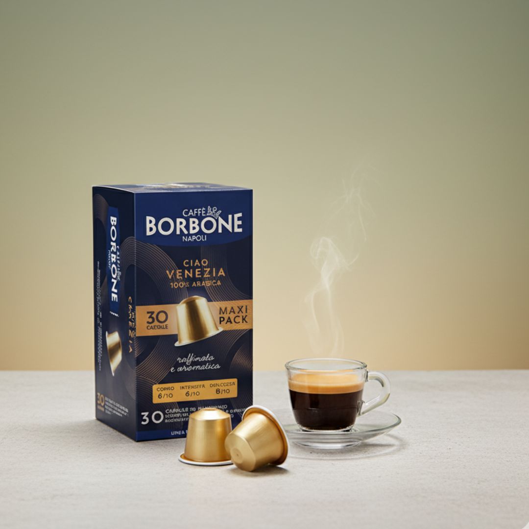 Borbone Miscela Ciao Venezia – 30 Capsule in Alluminio compatibili Nespresso