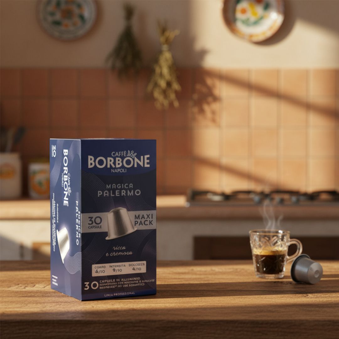 Borbone Miscela Magica Palermo – 30 Capsule in Alluminio compatibili Nespresso