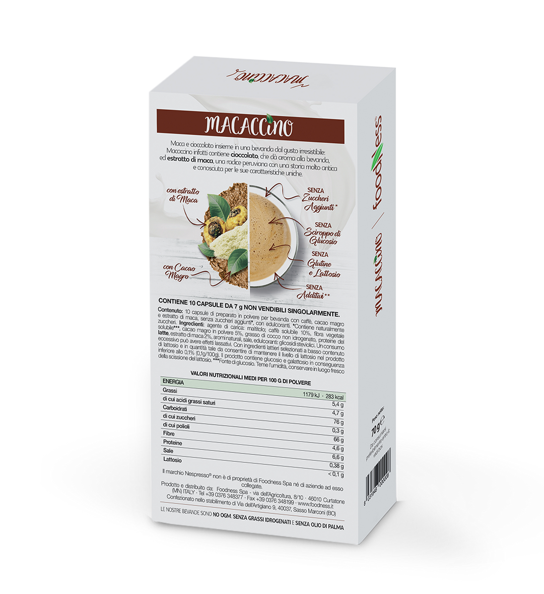 10 Capsule Foodness Compatibili Nespresso Macaccino