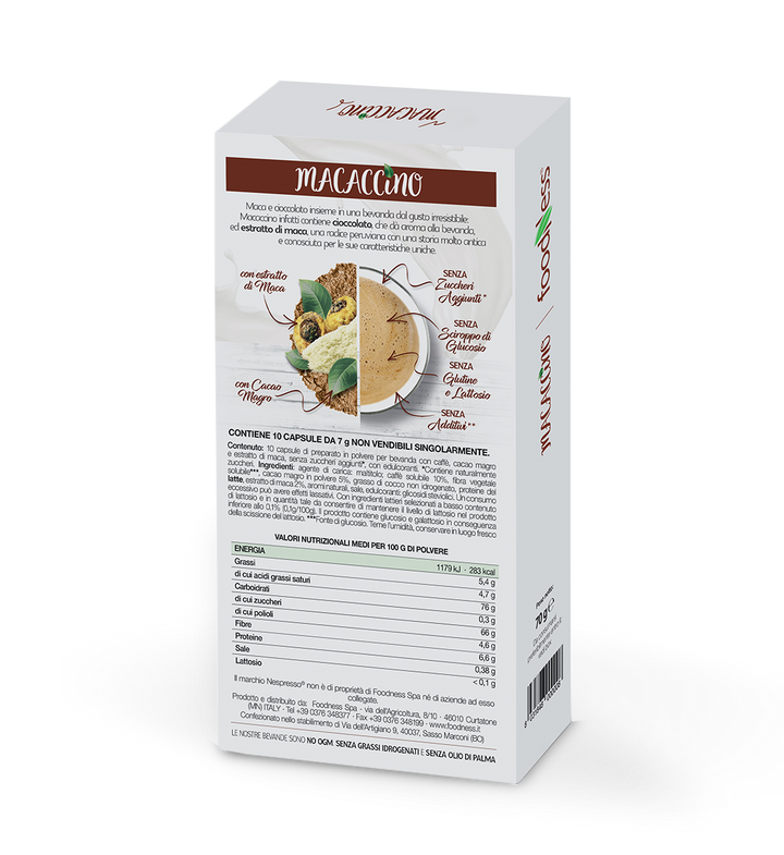 10 Capsule Foodness Compatibili Nespresso Macaccino