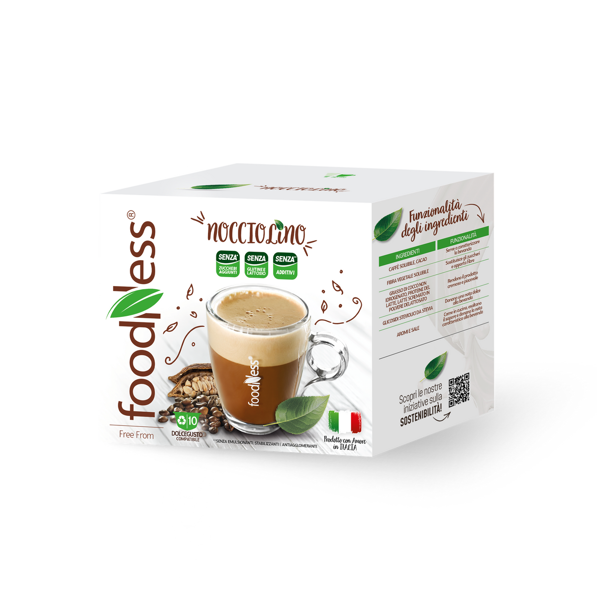 10 Capsule Foodness Nocciolino Compatibili Dolce Gusto