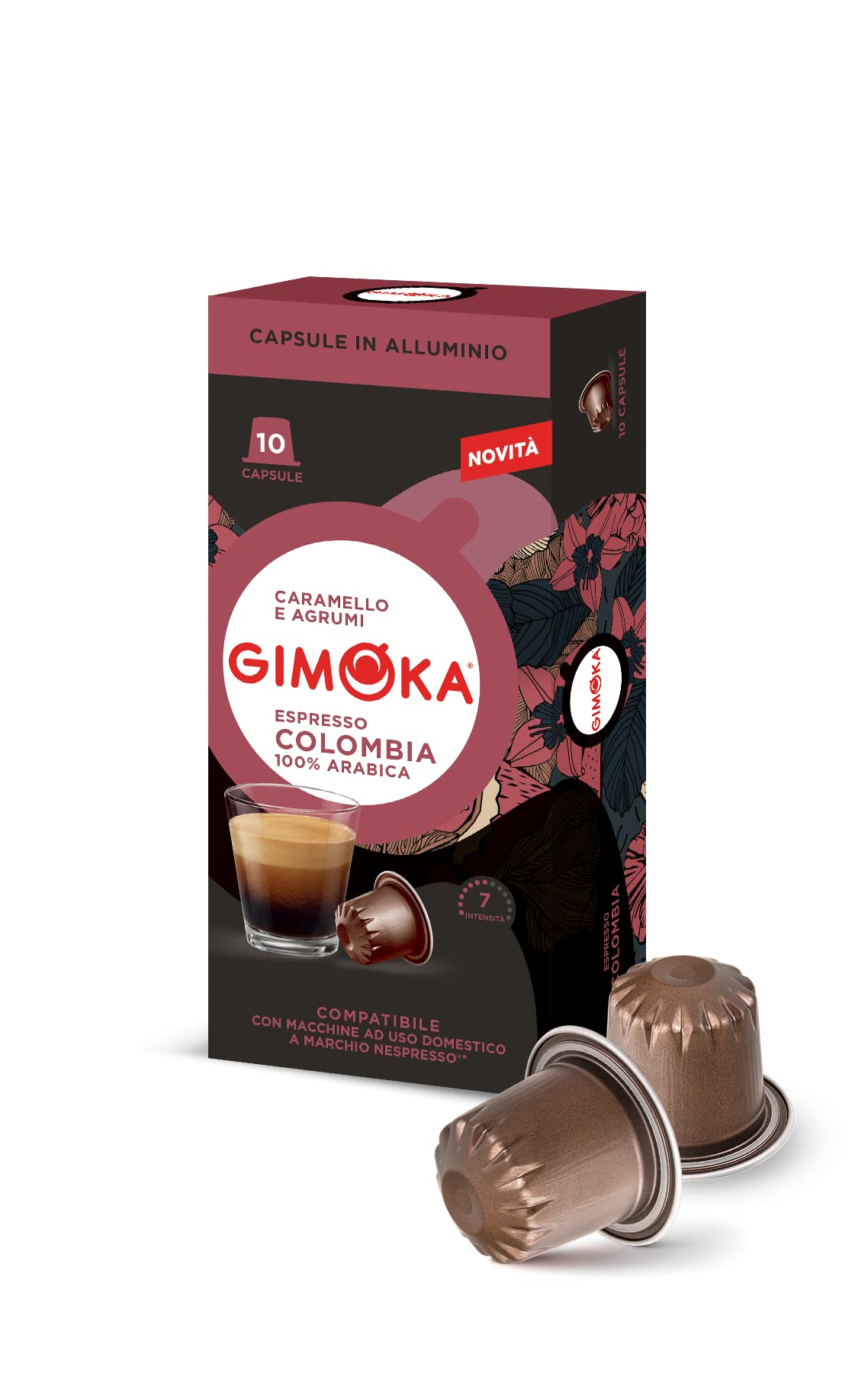 10 Capsule Gimoka Colombia compatibili sistema Nespresso - alluminio