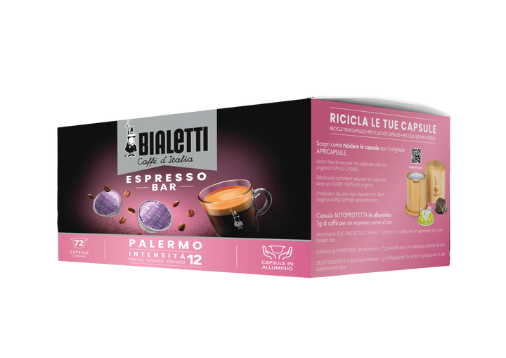 72 Capsule Palermo Bialetti Il Caffe' d'Italia - intensità 12 - capsule alluminio