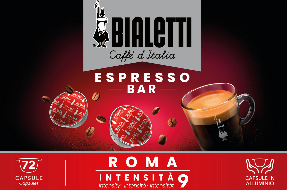 Bialetti Caffè d'Italia Roma - 72 Capsule sistema Bialetti Originali
