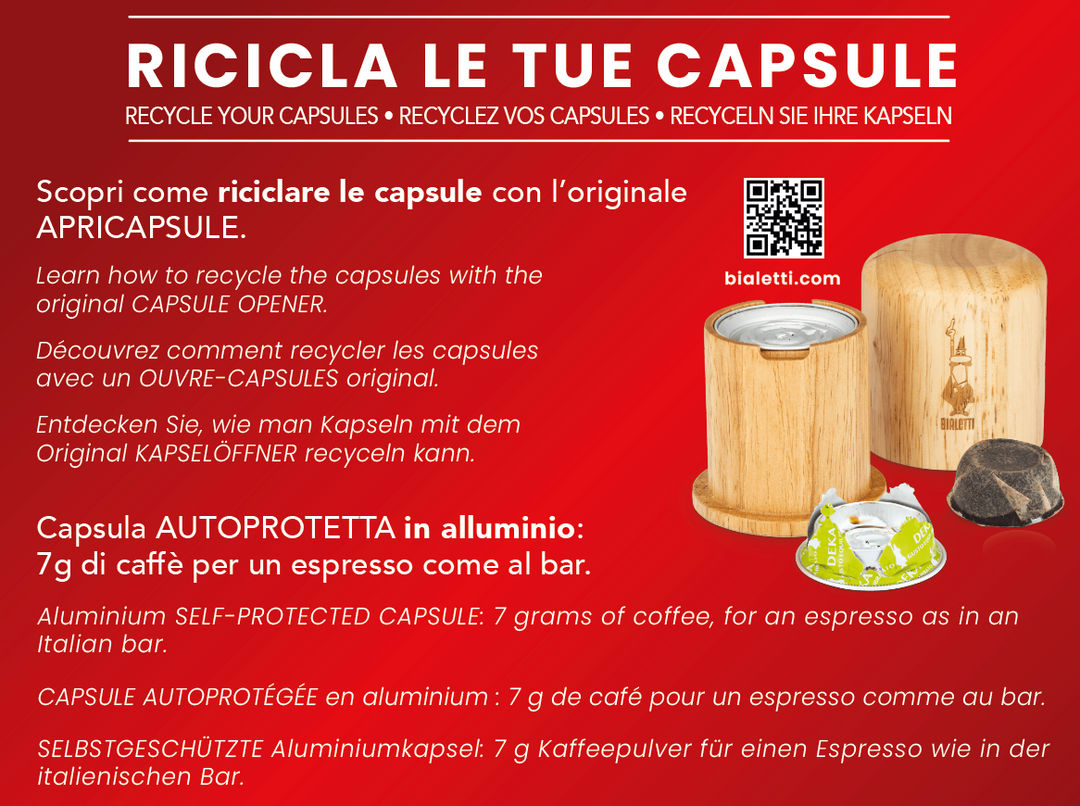 128 Capsule Bialetti Caffè d'Italia Roma - Multipack Espresso Robusto e Aromatico