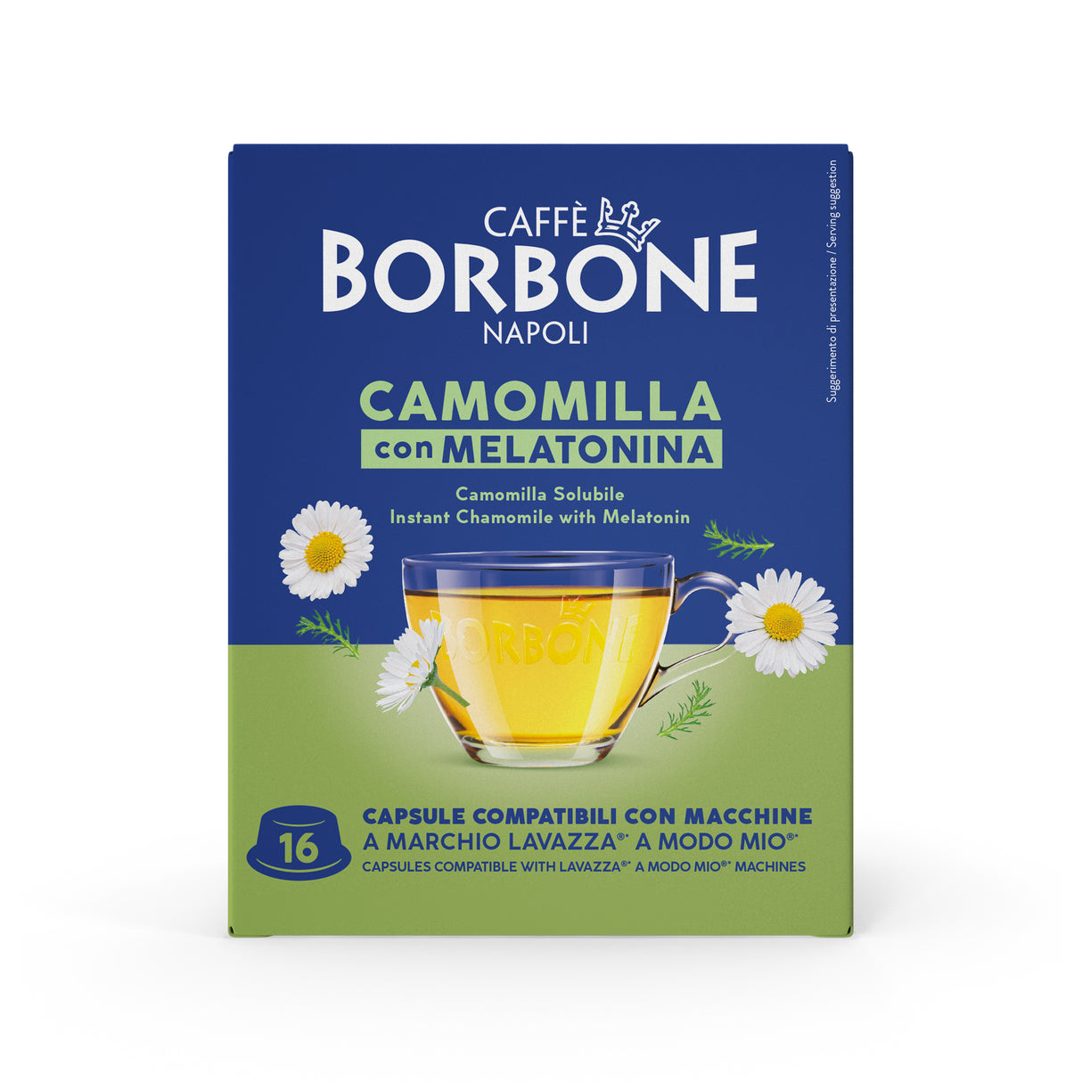 16 Capsule Borbone compatibili con Lavazza A Modo Mio - Camomilla e Melatonina