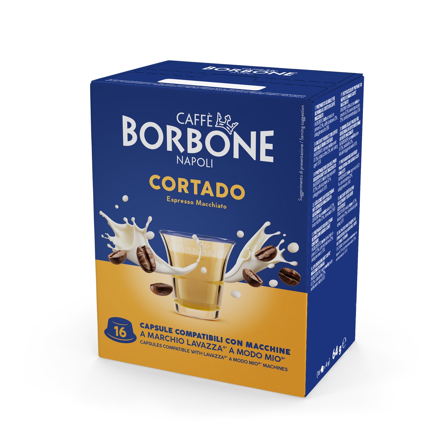 16 Capsule Borbone Compatibili A Modo Mio - CORTADO al gusto espresso macchiato