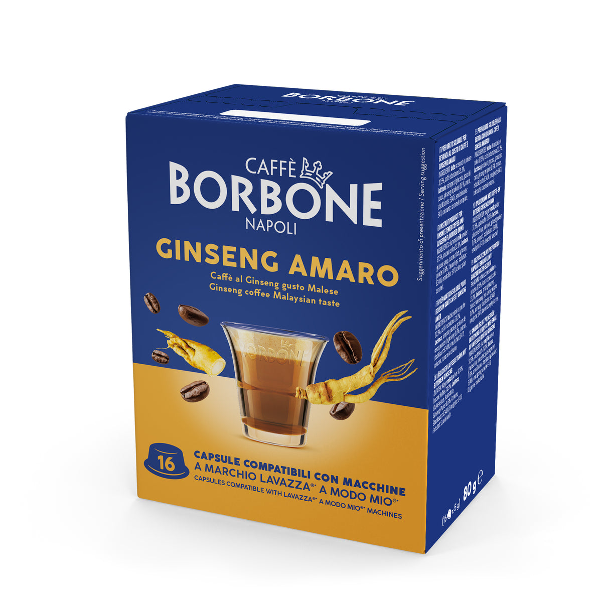 16 Capsule Borbone compatibili con Lavazza A Modo Mio - Caffè Ginseng Amaro
